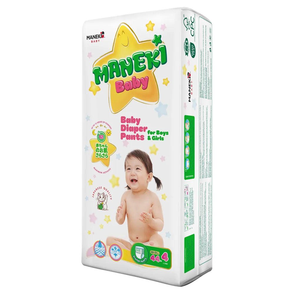 MANEKI Baby Diaper Pants, Ultra-Thin, Super Absorbent, for Boys & Girls
